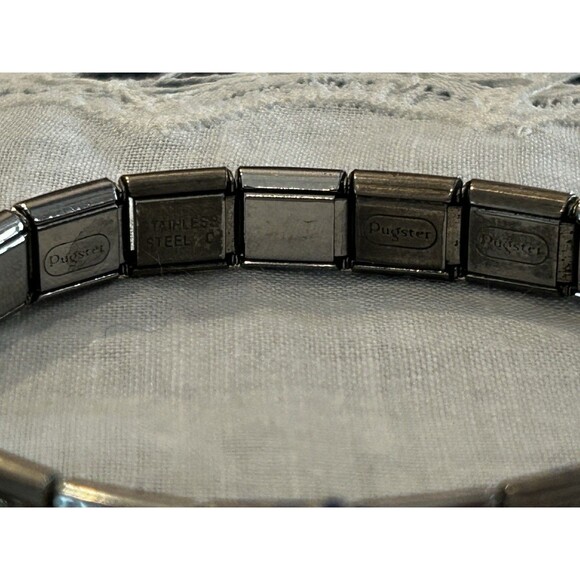 Vintage Pugster Stainless Steel Italian Multi-Charm Link Bracelet - Picture 6 of 10